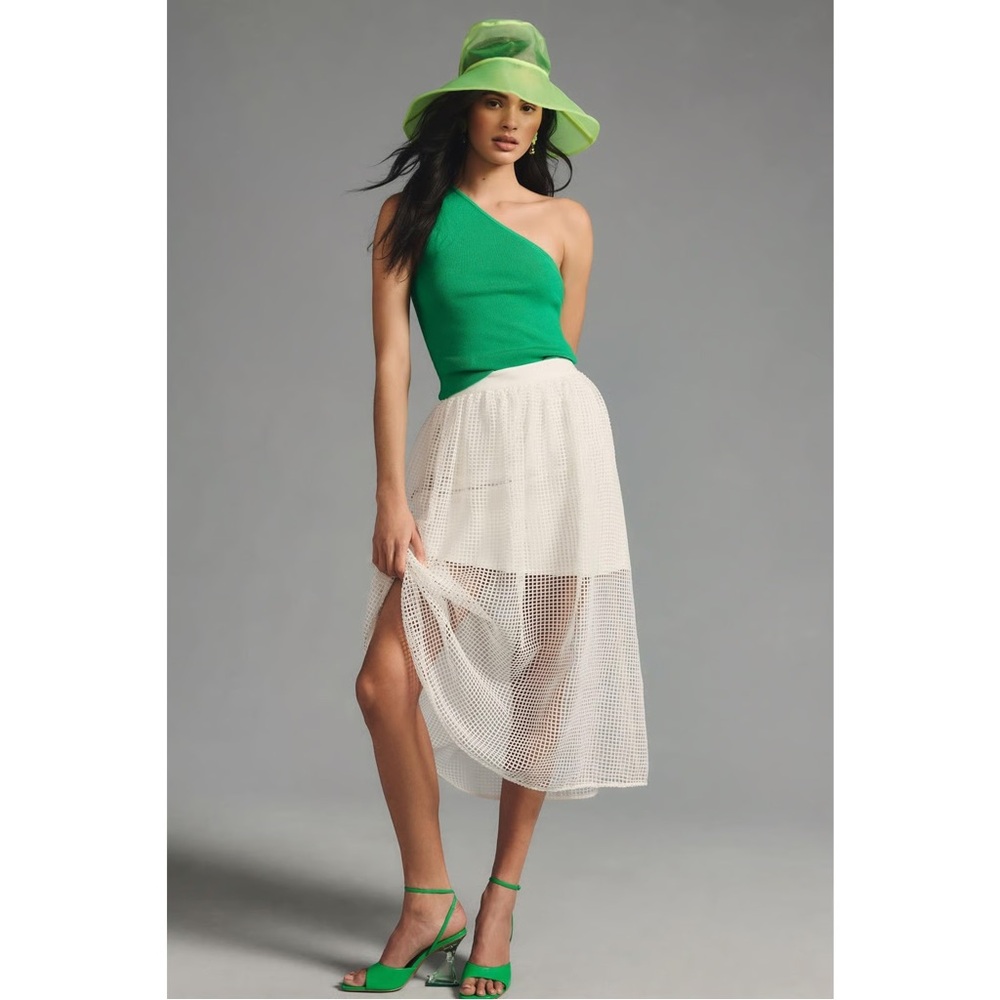 NWT Maeve Ribbed One-shoulder Sweater Tank‎ In Greenx XS